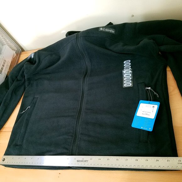 Columbia Men’s Trail III Full Zip Fleece Jacket Large Black New Lightweight - Picture 7 of 12